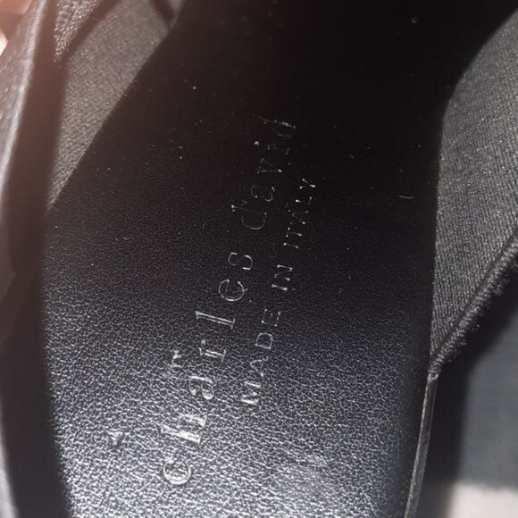 Charles David Made in Italy Black Strappy Patent Leather Sandals Size 41/9.5/10 - Picture 10 of 16